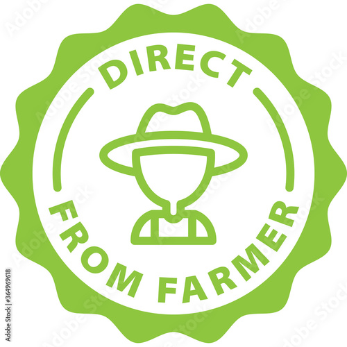 Murais de parede direct from farmer green icon stamp rounded