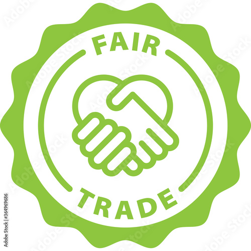 fair trade green icon stamp rounded 