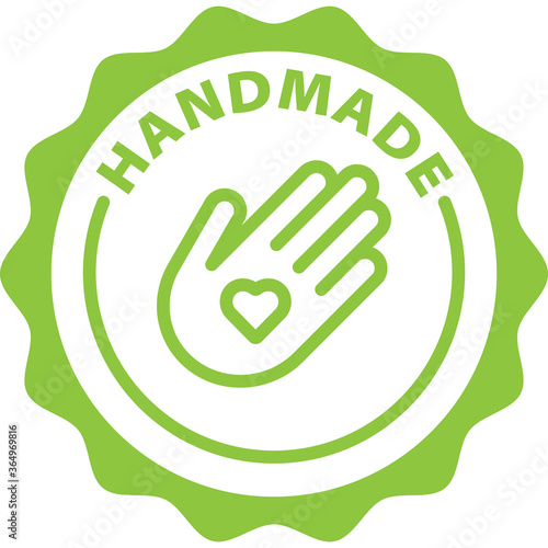 handmade green icon stamp rounded 