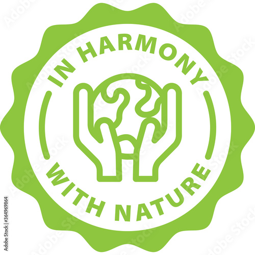 in harmony with nature green icon stamp rounded 
