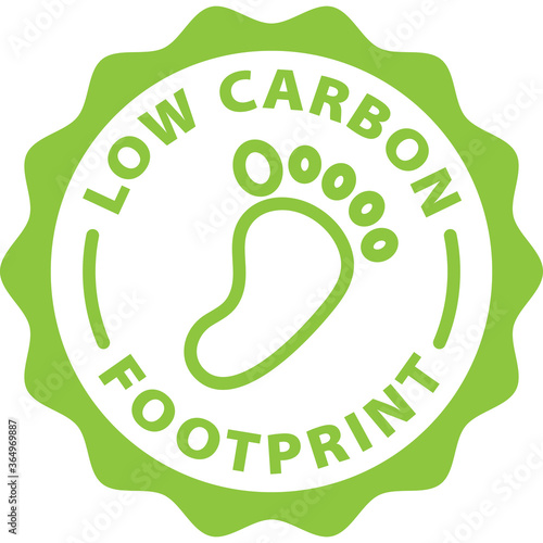 low carbon footprint green icon stamp rounded 