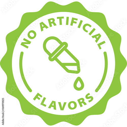 no artificial flavors green icon stamp rounded 