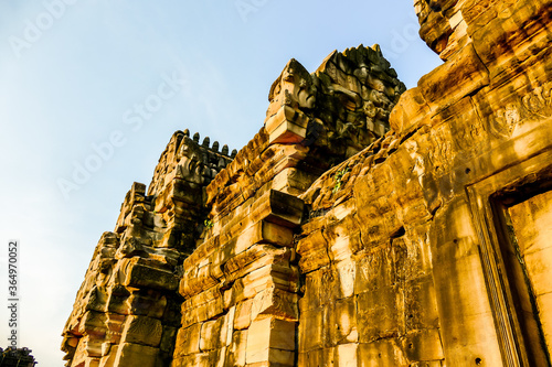 Beautiful photo of thai phimai angkor era temple ruin taken in thailand photo