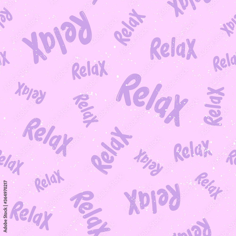 Pink Relax. Retro pattern for print design. Cartoon vector illustration. Romantic seamless texture design. Hand drawn calligraphy lettering vector illustration.