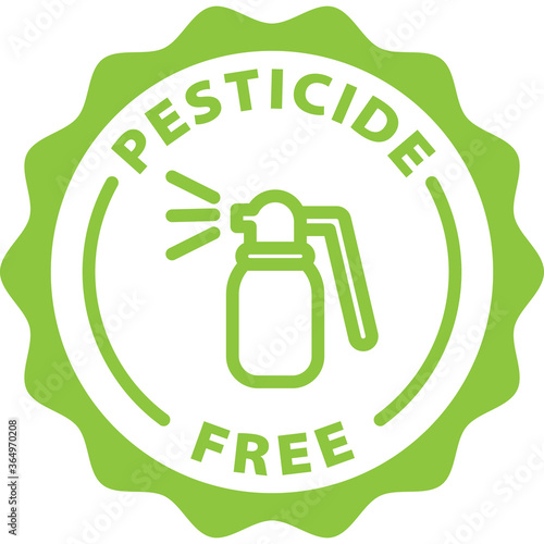 pesticide free green icon stamp rounded 