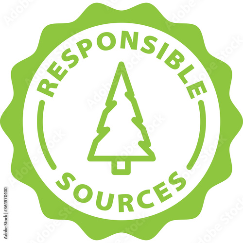 responsible sources green icon stamp rounded 