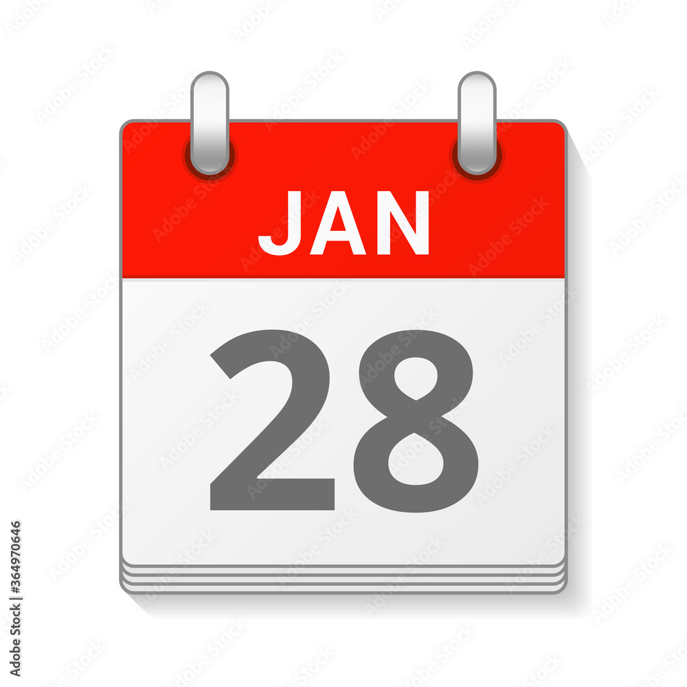 January 28 isolated vector calendar icon symbol January 28 isolated vector calendar icon symbol