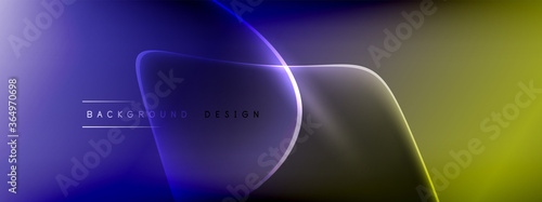 Vector abstract background - liquid bubble shapes on fluid gradient with shadows and light effects. Shiny design template for text
