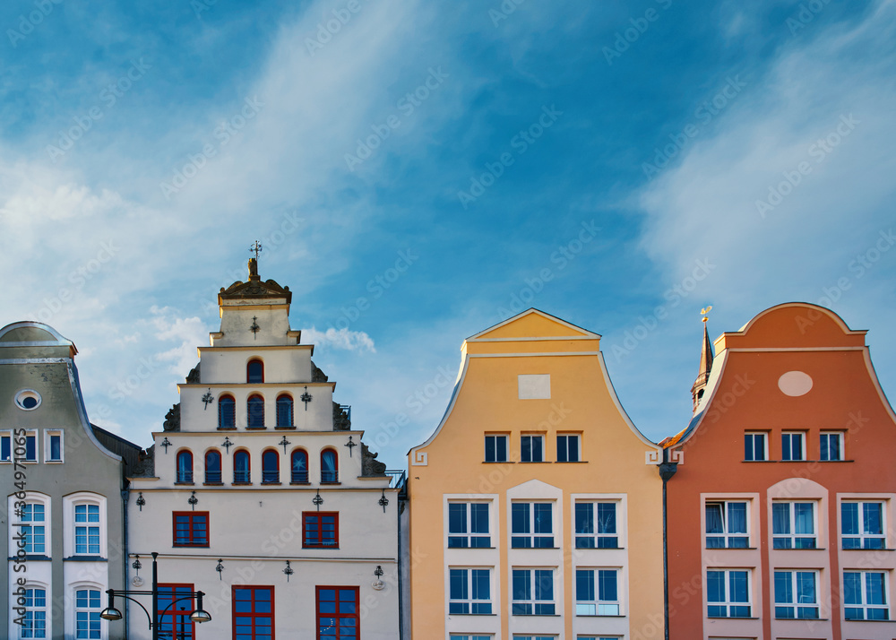 Fototapeta premium Rostock old town cityscape in Germany.