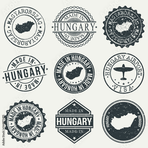 Hungary Travel Stamp Made In Product Stamp Logo Icon Symbol Design Insignia.