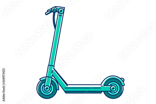 Electric scooter. Colored vector illustration.