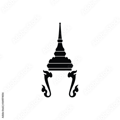 Thailand culture Jada crown icon isolated vector on white background