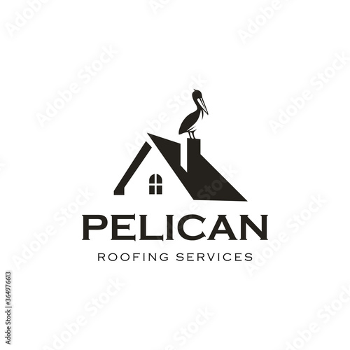 logo design template vector roofing service construction home repair modern simple outdoor 