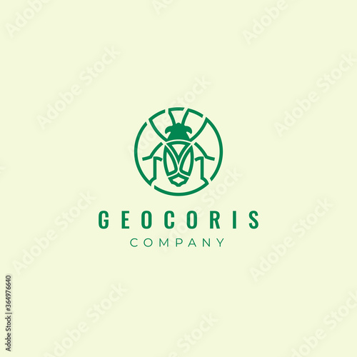 logo design template vector pest control with modern line flat lineart style