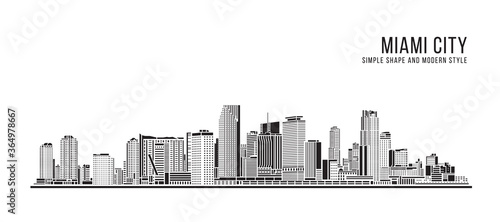 Cityscape Building Abstract Simple shape and modern style art Vector design - Miami city