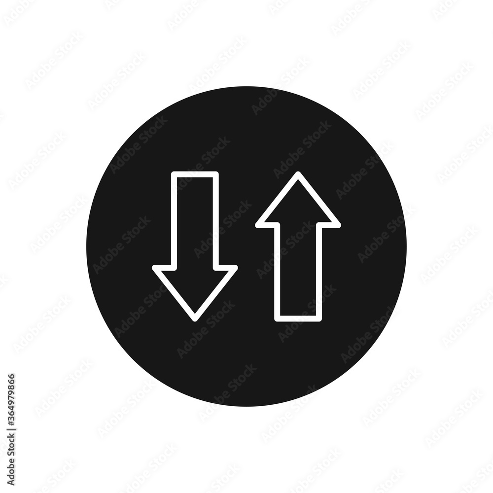 Up Down icon vector. Thin sign Up Down icon vector. Thin sign