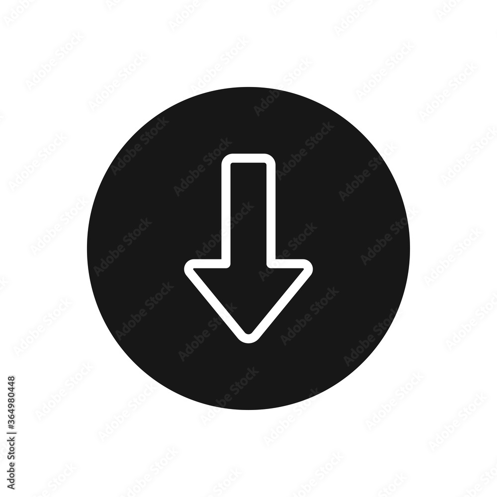Down arrow icon vector. Download sign Down arrow icon vector. Download sign