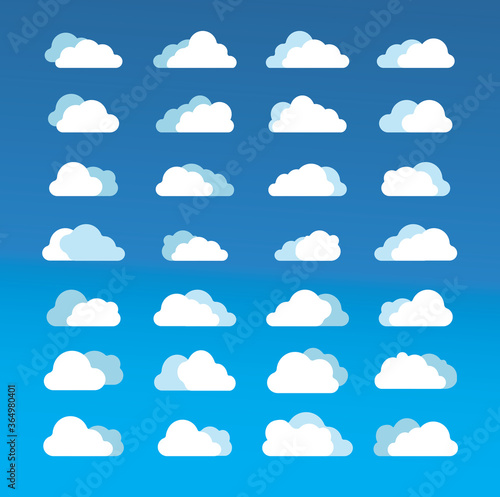  Cloud icon set vector