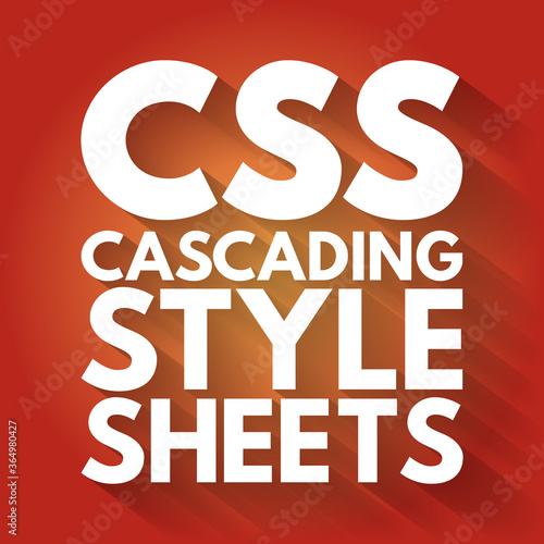 CSS - Cascading Style Sheets acronym, technology concept background