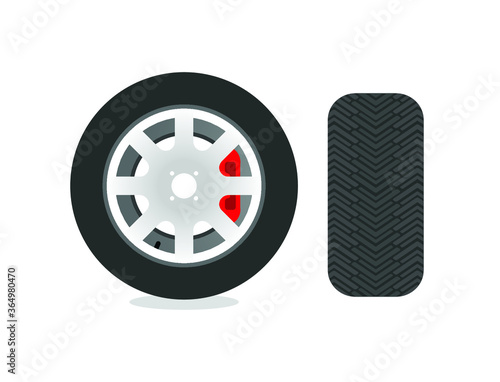 Wheel rims with tire vector 
