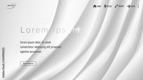 Abstract Wavy White Background. Aspect Ratio 16:9. EPS 10 Vector.