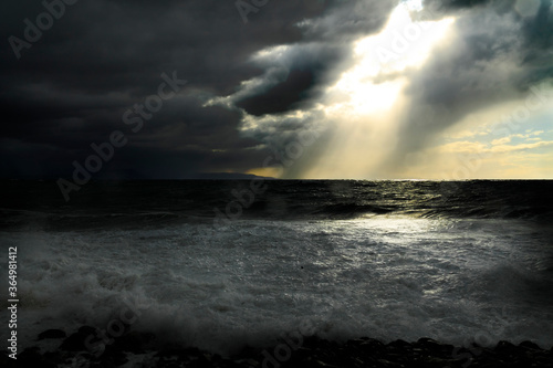 storm clouds over the sea