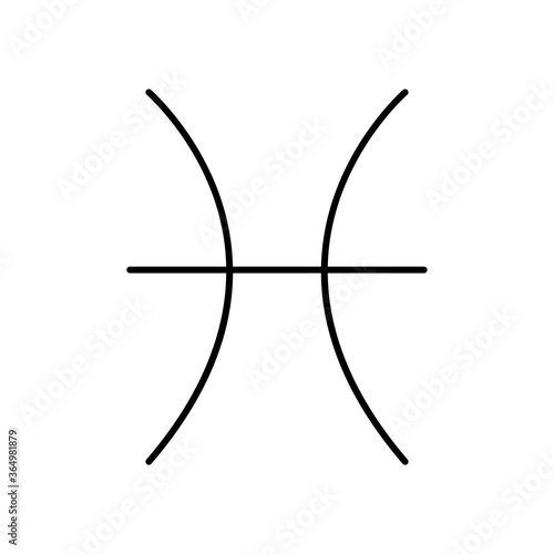astrology concept, pisces symbol icon, line style