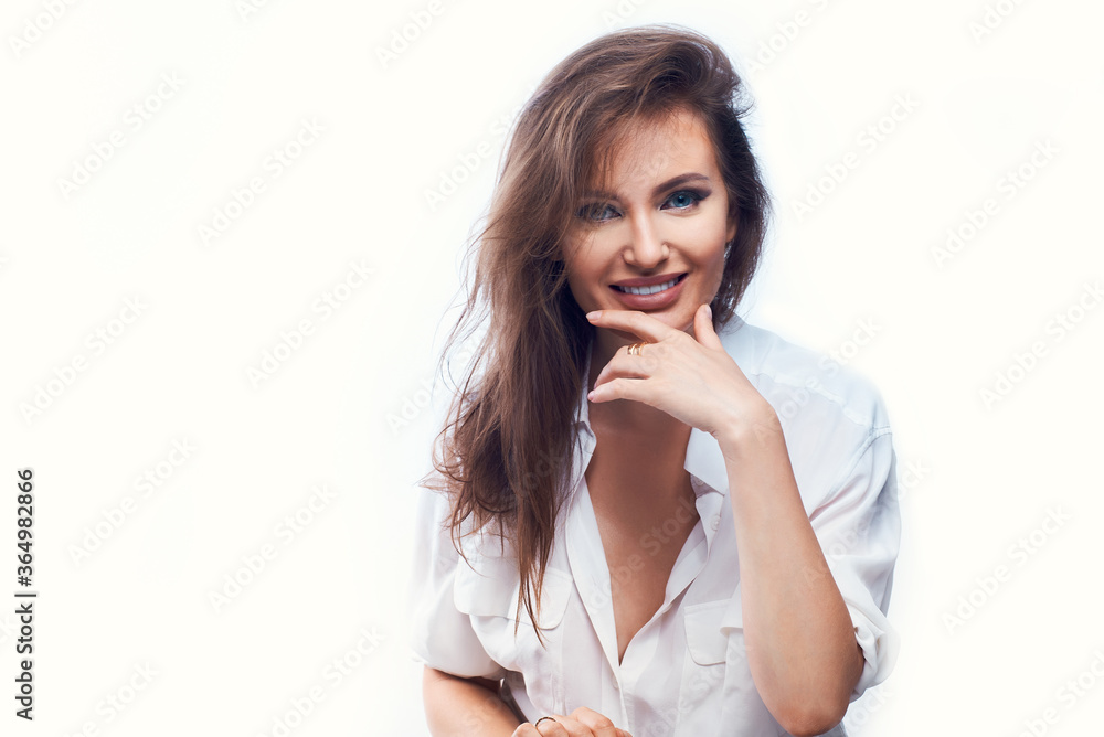 Closeup portrait of a beautiful smiling woman Closeup portrait of a beautiful smiling woman