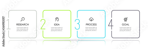 Business Infographic template. Thin line design with icons and 4 options or steps.