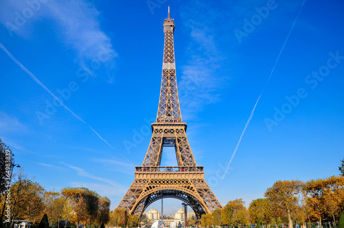                               Eiffel Tower shining in the beautiful blue sky