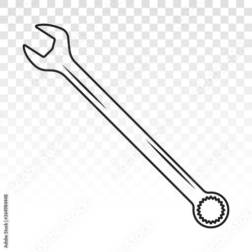 Spanner / wrench combination line art icon for apps or websites