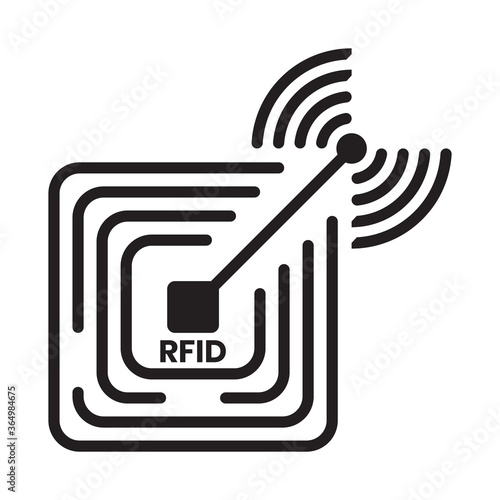 radio frequency identification or RFID technology long distance reader icon for apps and websites