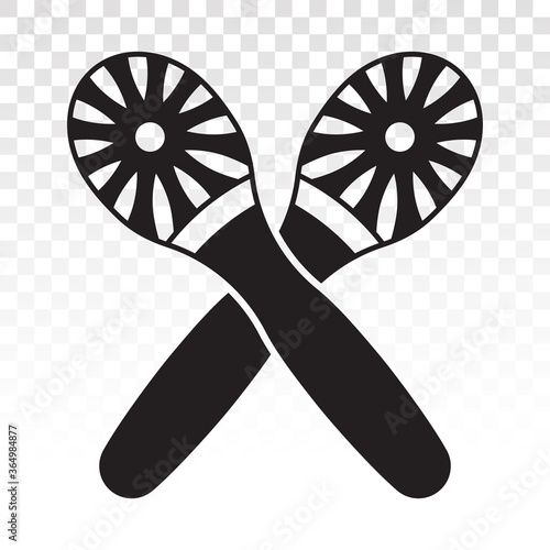 Crossed maracas or rumba shaker musical instruments flat icons for apps and websites