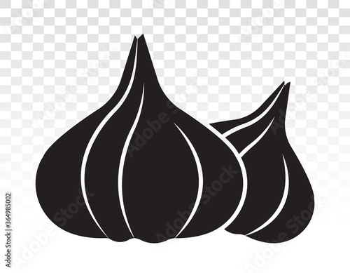 Two garlic / allium sativum flat vector icon for apps and websites