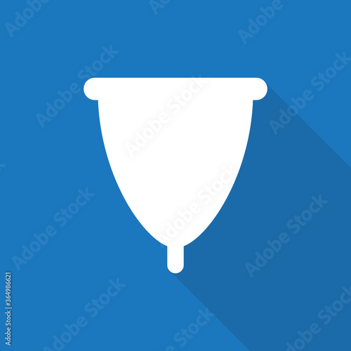  menstrual cup icon with long shadow vector