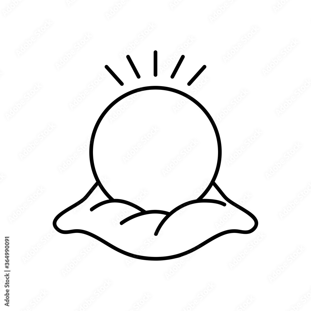astrology concept, magic ball icon, line style astrology concept, magic ball icon, line style