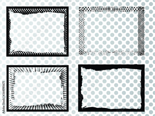 Set of grunge border frames . Vector