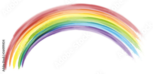 hand-drawn watercolor rainbow isolated on white background vector illustration