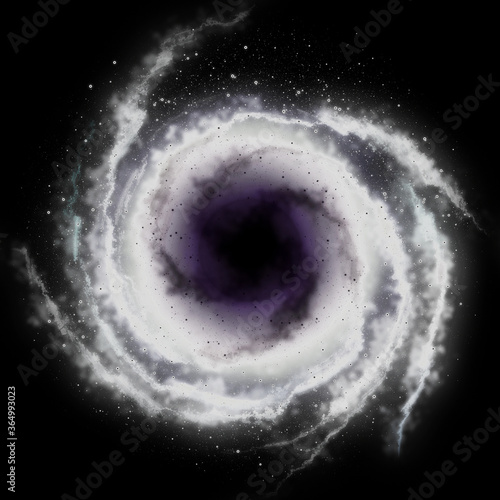 Fototapeta Naklejka Na Ścianę i Meble -  Black hole in center of galaxy. Spiral galaxy in deep space.