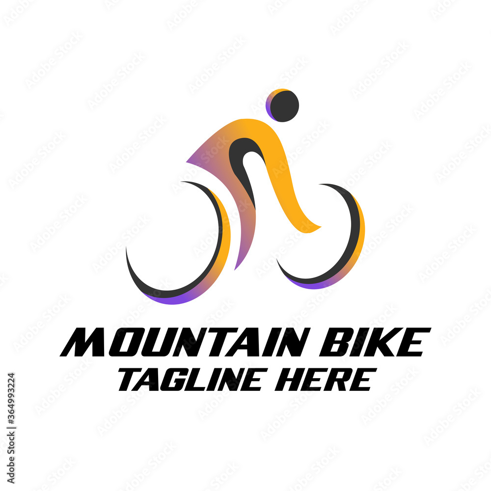 Fototapeta premium mountain bike logo design template