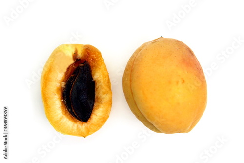 ripe apricots isolated on a white background