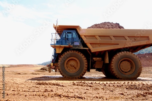 A haul trucks used to transport mining material in the nickel mining 