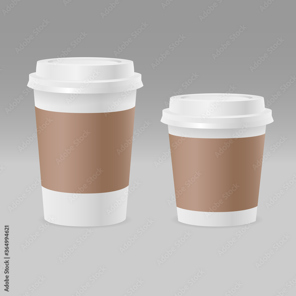 Coffee cups paper disposable realistic 3d mockup template set vector EPS 10 Coffee cups paper disposable realistic 3d mockup template set vector EPS 10