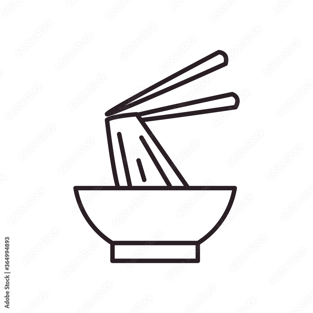 noodles bowl line style icon vector design noodles bowl line style icon vector design