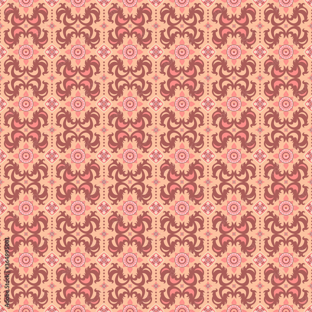 Abstract ornamental patch seamless pattern