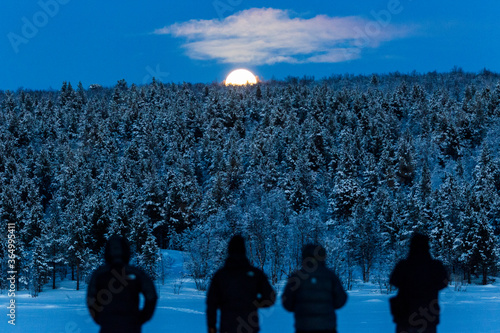 Ski expedition in Nuorgam, Lapland, Finland photo