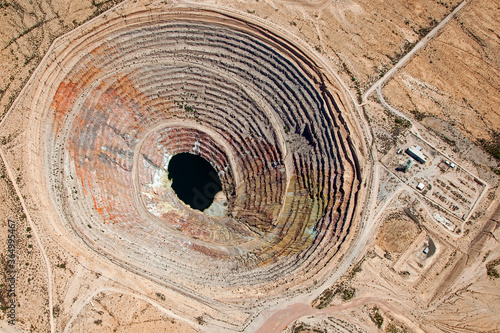 Open Pit Mine, closed near Casa Grande, Arizona  photo