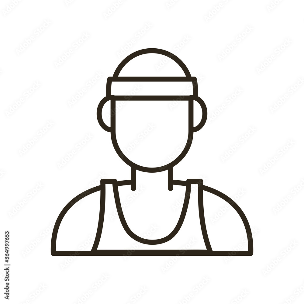 Player avatar of basketball line style icon vector design Player avatar of basketball line style icon vector design