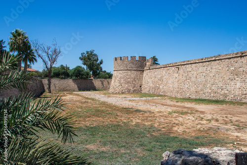 view of walls of Othello castle in Famagusta, The Turkish Republic of Northern Cyprus