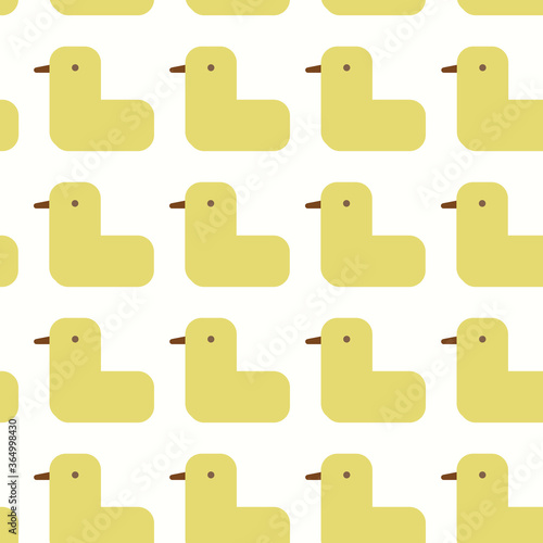 Cute yellow retro ducks seamless pattern design on white background. Perfect for fabric, textile, kids fashion. Surface pattern design.